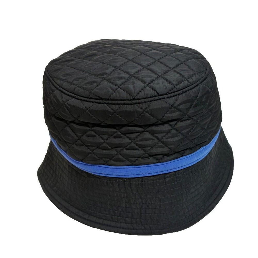 Vintage Lands' End PrimaLoft Bucket Hat S/M Black Blue Insulated Winter